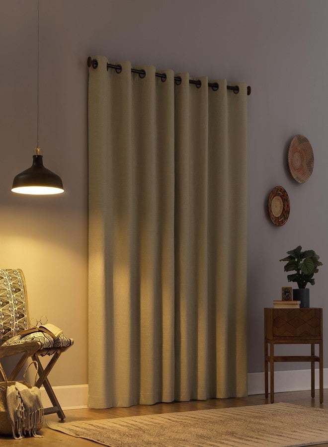 Archaeo Textured Linen Blend Grommet Top Curtain, 50" x 84", Stone - Image 2